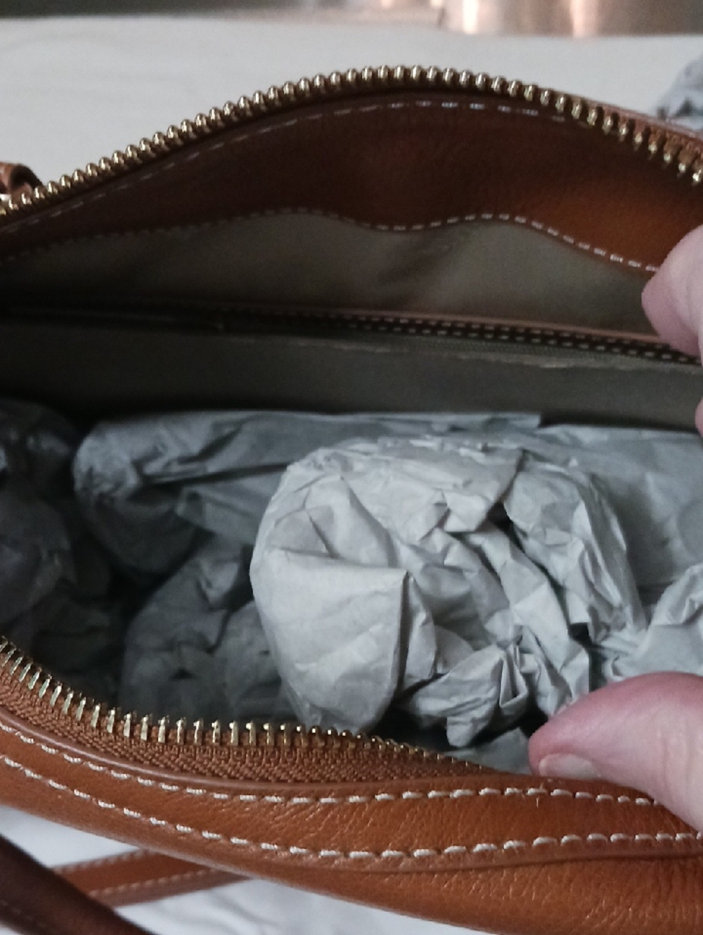 Brahmin Tan Leather MicaelaCoverly Satchel - Picture 4 of 4
